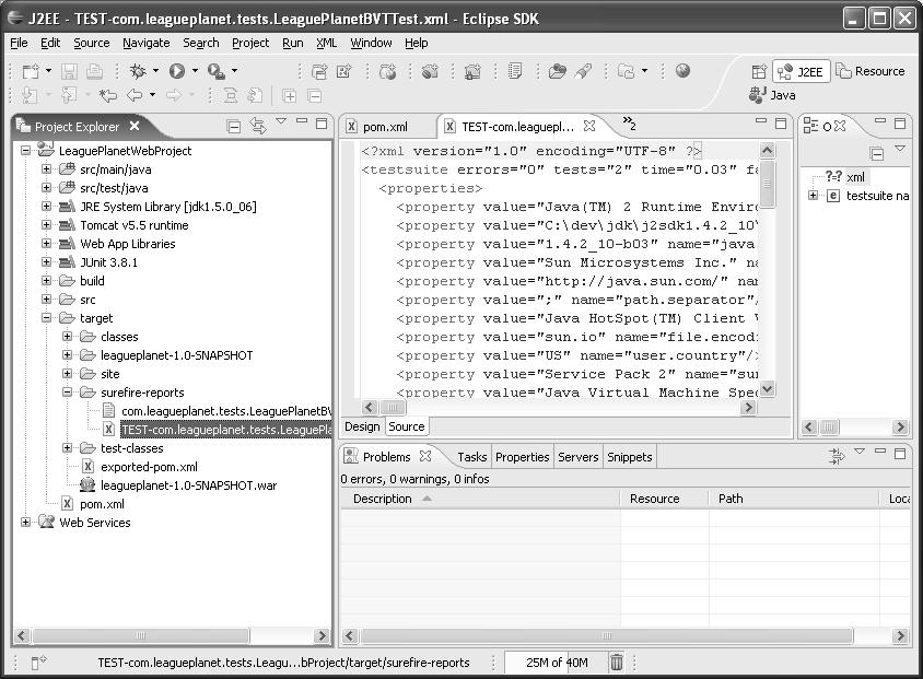 Example Projects 193 Figure 6.49 Maven JUnit Test Reports Example 6.13 Listing of pom.xml <?xml version="1.0" encoding="utf-8"?> <project xmlns="http://maven.apache.org/pom/4.0.0" xmlns:xsi="http://www.
