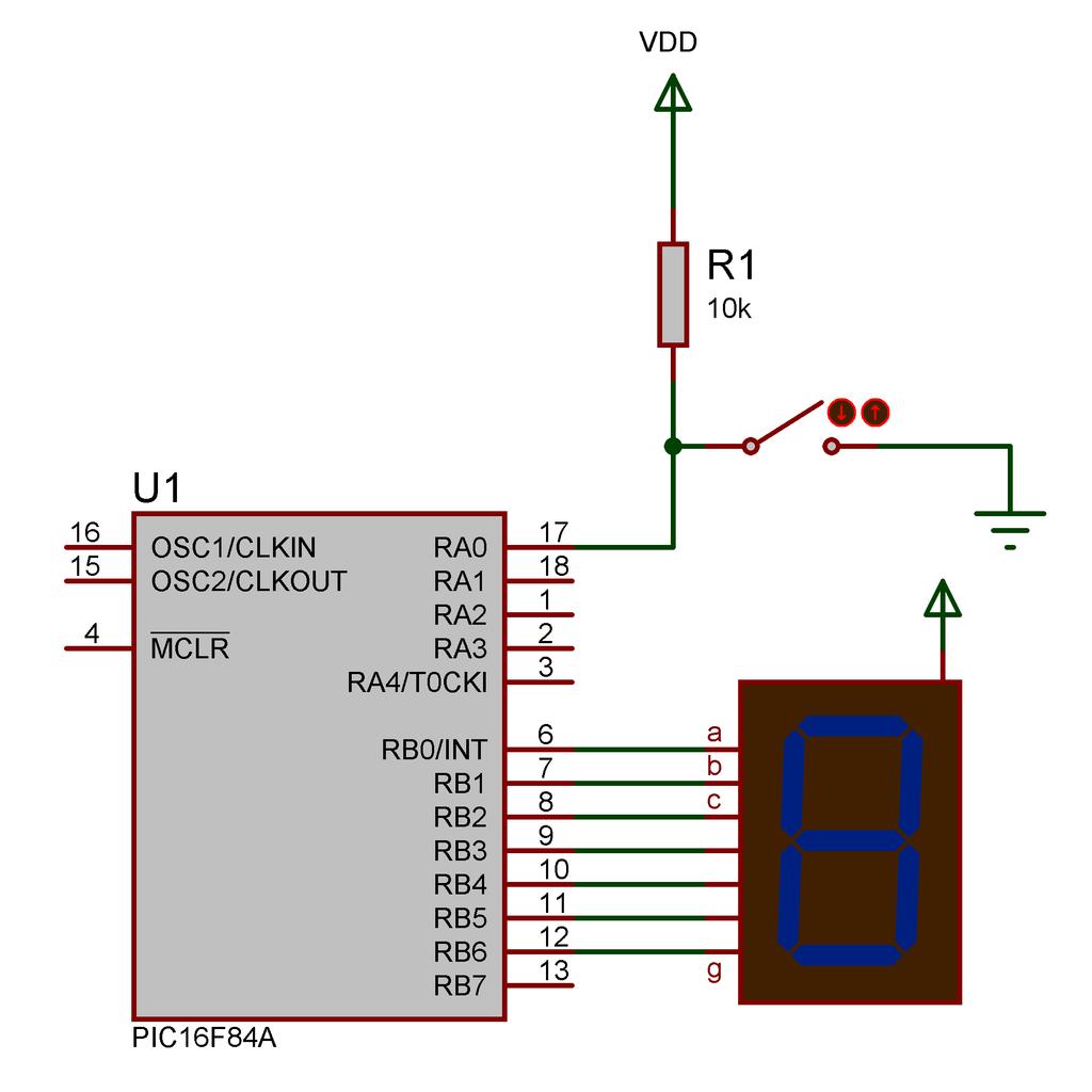 Question 3 (8 marks) You need to design an electronic die نرد) (حجر. The system is composed of a common anode 7 segment display and a switch.