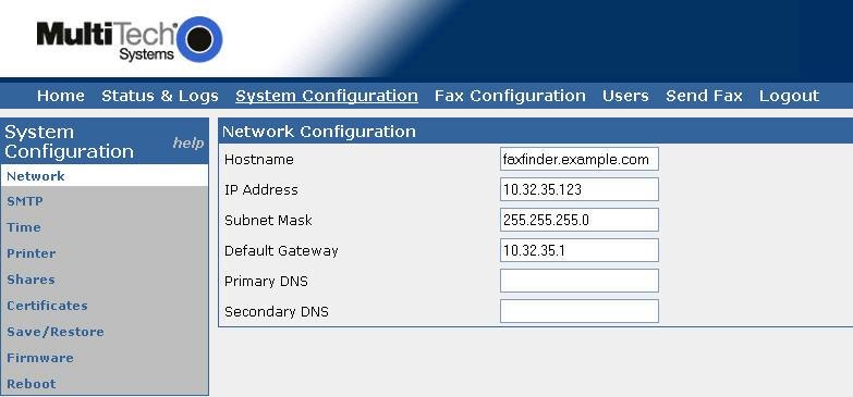 5.2. Administer Network Select System Configuration from the top menu.