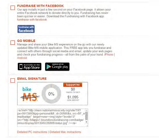 How to Easily Fundraise With Ready- to- Go Tools Now that your Personal Page is ready, it is time to fundraise! There are three primary ways to fundraise: Email, Facebook, Mobile Application!