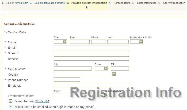 Entering Registration Info Request or require fields for each participation type 10 The Registration Information page can be customized for each