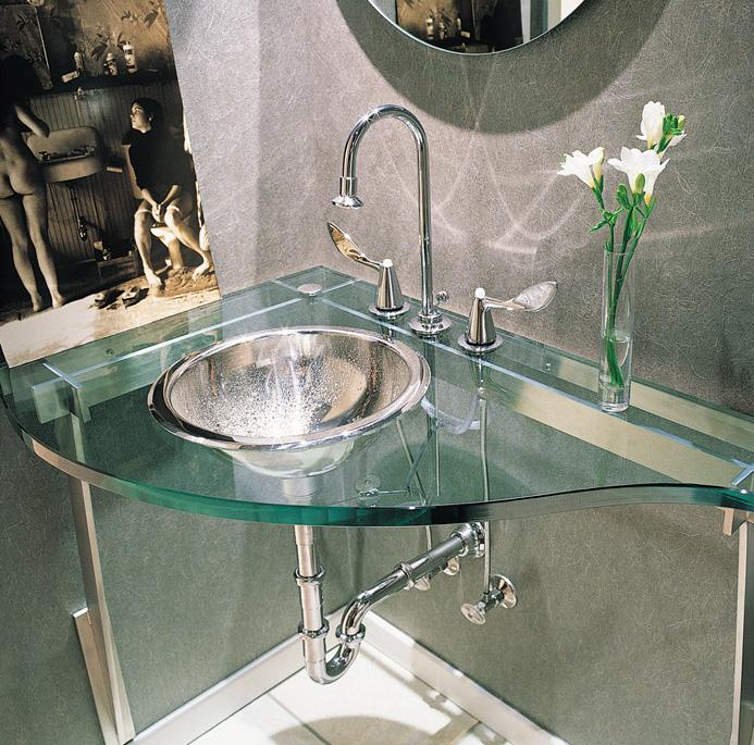 This is one of the most popular types of sink bowls because it can be used with many upscale, vanity-top materials such as granite, marble and Corian.