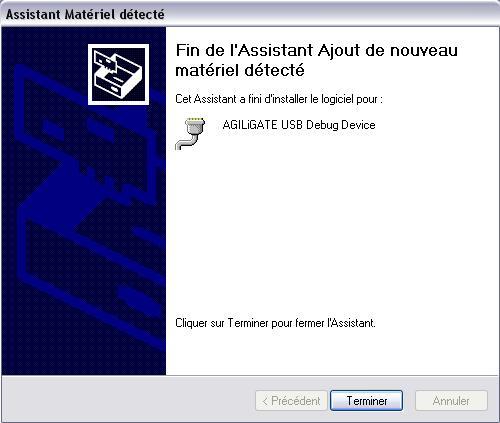 When the installation is completed, Windows detects a new peripheral and the window " Add new hardware Assistant"