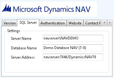 Microsoft Dynamics NAV The Server Name is the hostname of the SQL Server database, this should also contain