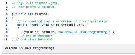 My First Program in Java //begin
