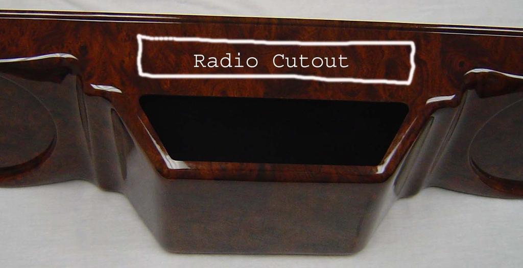 4. Using radio manufacturer supplied template, or instructions carefully cutout radio opening above Storage compartment. 2.