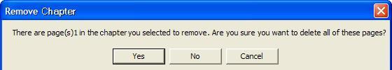Remove a chapter. Double click to select a chapter. Click Remove Chapter. Click Yes in the Remove Chapter window. (fig.