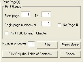 The Playbook program has multiple print options for the playbook, including page range, number of copies, and table of contents options. Click Print Pages in the tool bar. (fig.