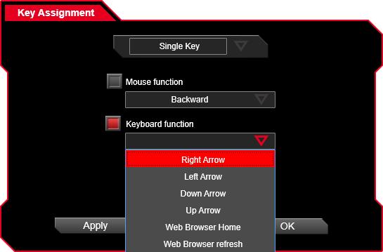 Single Key Function Key Assignment Mouse Function Setting Step : Keyboard Function Setting