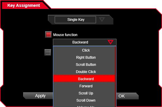 function and click on OK after setting has been completed.