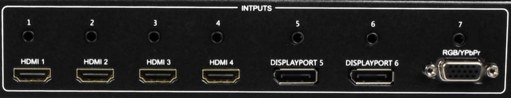 For example, if the DVI signal is transmitted through HDMI1, the audio can be input from the 3.5mm earphone jack of the audio input 1 (above the HDMI1 port). VGA video corresponds to the 3.