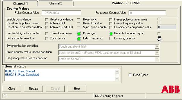 Section 3 Run-time Operation DP820 Configuration Figure 67. DP820 - Observe This control is not available if the unit is used towards AC 800M.