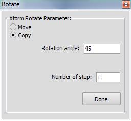 Drag with the mouse to define the translation vector (from "Base point" to "New point") and confirm with the click of a mouse. Static option: 4.
