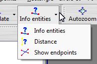 Info menu Info entities This command is used to get info from entities. The dialog window show first the limits and the count of all entities.