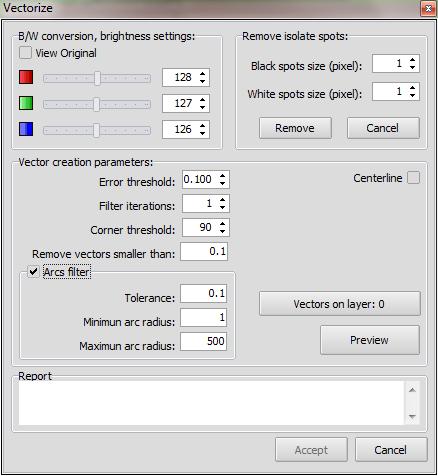 SimplyCam V3. Documentation Vectorize This function allows for quick and easy vectorizations from graphic images, whether black and white, grayscale or 8, 24 or 32 bits color depth.