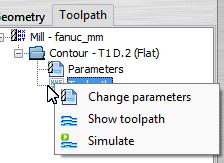 drop-down menu of the right mouse button. More information... New Initialize all the toolpath operations.