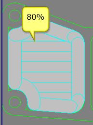 Step Over % Set the spacing between each XY roughing pass. This value is defined as a percentage of the cutter diameter.