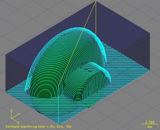 SimplyCam V3. Documentation Parallel Toolpath The Parallel toolpath (typically used for finishing) is similar to a 2D zig-zag pocket toolpath that has been projected down on to a 3D Stl part.