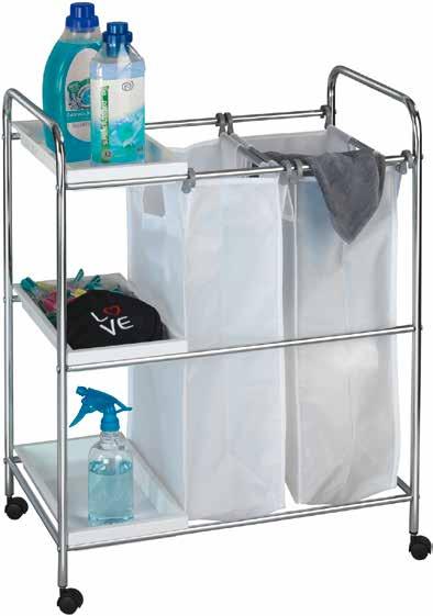 With three storage shelves and two individually removable