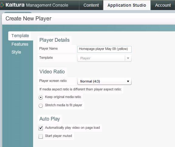 4. If you're creating a Player & Playlist you'll also see the Playlist Controls check "Automatically continue" to play the playlist media consecutively.