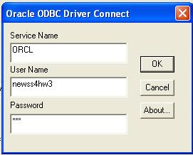You should specify ORCL as the TNS Service name, unless you are connecting to another instance of Oracle through your employer (in that case, check with your DBA.