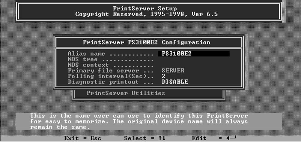 5. Select the Print server in the Printing mode field. 6. Change the Alias of the print server if you wish. 7.