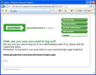 Logout This page allows you to Logout of your Private Administration Portal.