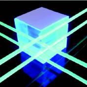 Particle passes through the cube and emits