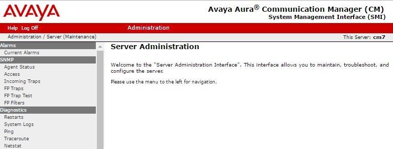 In the subsequent screen, select Administration Server (Maintenance)