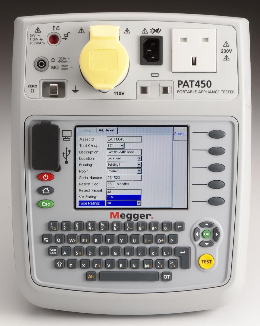 1. Instrument Layout 1.1 Overview of the PAT400 The PAT400 series of portable appliance testers are fully automated testers for the fast safety testing of portable electrical equipment.
