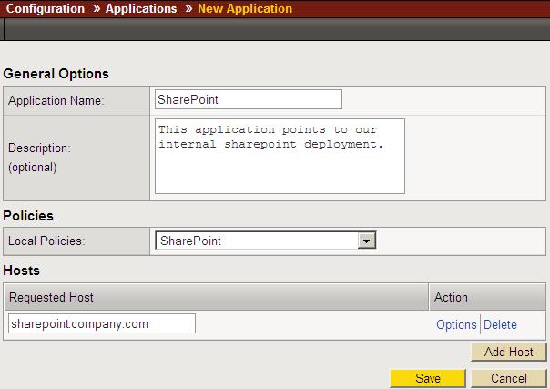 Deploying Microsoft SharePoint with the F5 WebAccelerator 6. In the Requested Host box, type the host name that your end users use to access the SharePoint site.
