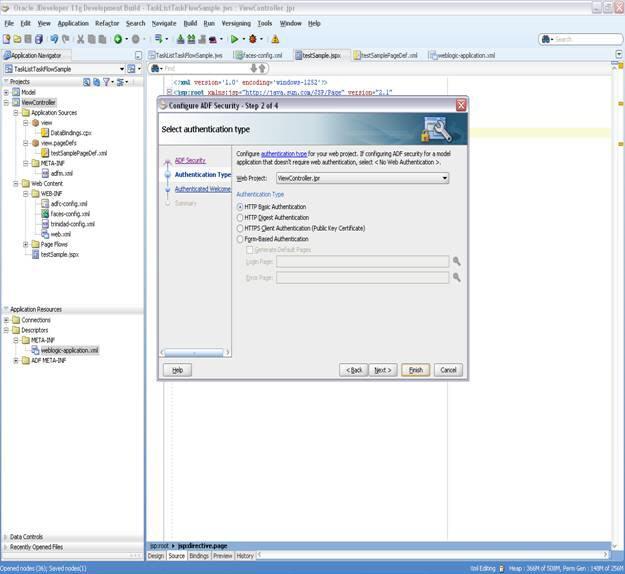 Appendix A Samples: Customizing ADF Applications with Process Workspace Task Flows a. Locate the weblogic.xml file in the WebContent / WEB-INF folder. " Note: If there is no weblogic.
