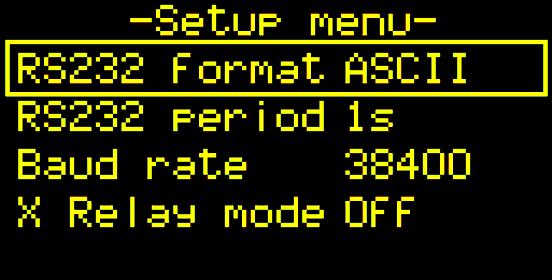 command, and to set if the output format is integer hex or ASCII. RS232 Mode The RS232 mode can be switched between polled and continuous mode.