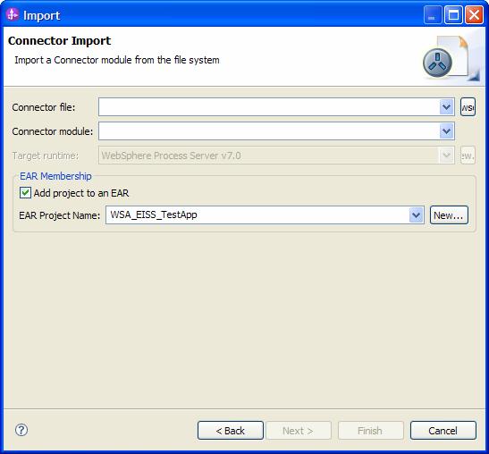 3. In the Connector Import wizard, click Browse to specify the location of
