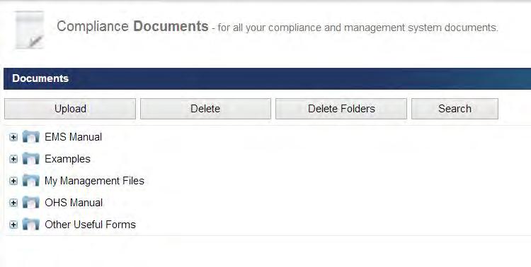 15 The folders EMS Manual and OHS Manual contain guidance, templates and forms to assist in the implementation and maintenance of a management system.