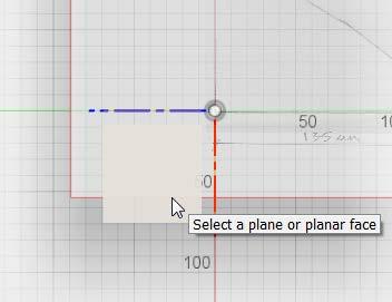 Select the plane as shown. 3. Click Sketch > Line. 4.