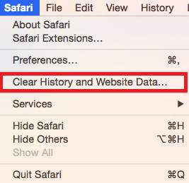 Click on Safari Select Clear Recent History