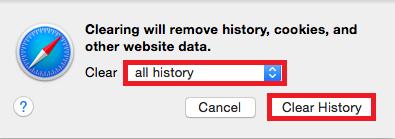 Make sure all history is selected from the