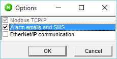 6.3.1 Alarm transfer function selection from the option N configuration software The alarm transfer is a user-selectable option.