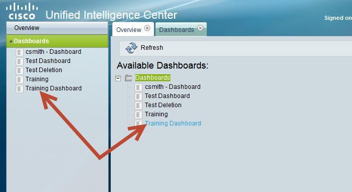 3) Your new dashboard will now show up in the list.