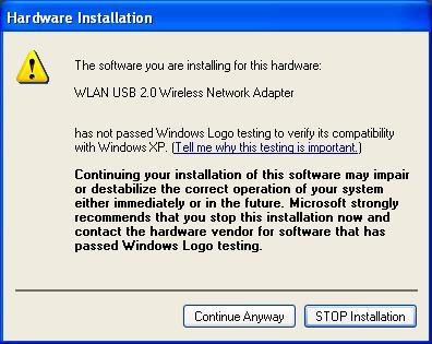 16. Once again, you will see a message regarding Windows Logo Testing, click on the Continue Anyway button to continue. 17.
