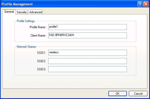 3.2.2 Create a New Profile Multiple profiles can be created for different Network Names (SSIDs).