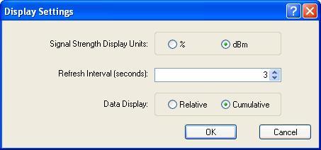 and increase or decrease the refresh interval rate, as well as displaying the data in a