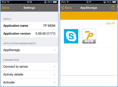4.4.2 Settings Application Management AppStorage The Application Storage is designed to give users the ability to download approved in-built applications from a centrally managed secure Enterprise
