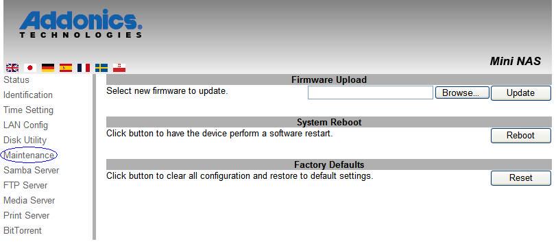 Factory defaults: If you experience problems after a firmware update, it is recommended to reset all settings.