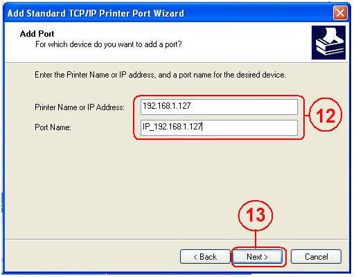 Enter the Mini NAS IP address then click Next to