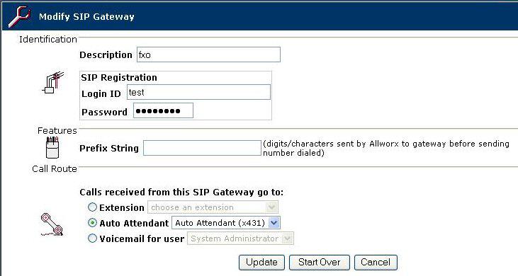 7. You can also set up Prefix Digits for an existing SIP Gateway. On the Outside Lines page, click Modify next to the SIP Gateway that you want to use prefix digits. Modify SIP Gateway page 8.