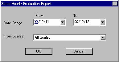 Hourly Totals Report The hourly production report lists the production totals (quantity, total weight, and total value) by hour. You can control the report content as follows.