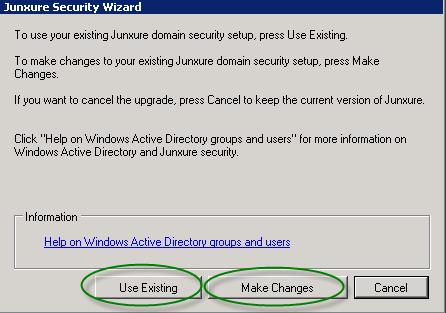 3. If the Security Wizard has been run, select the Use