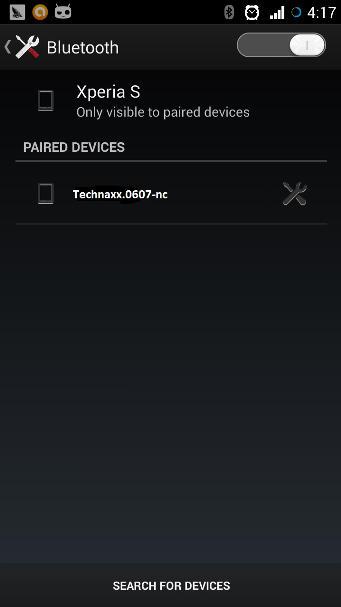search for the device to be paired.